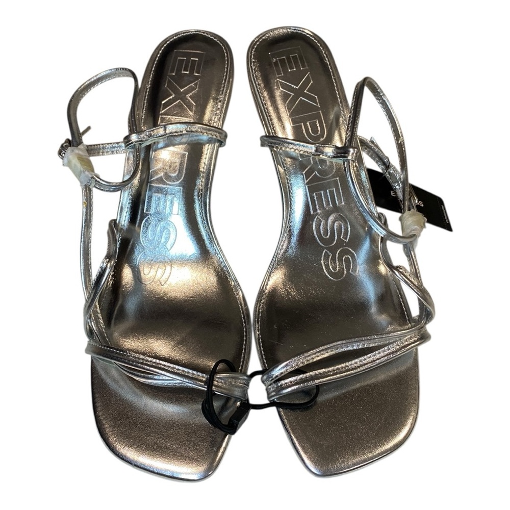 Express Silver Strappy Sandals NEW CB9